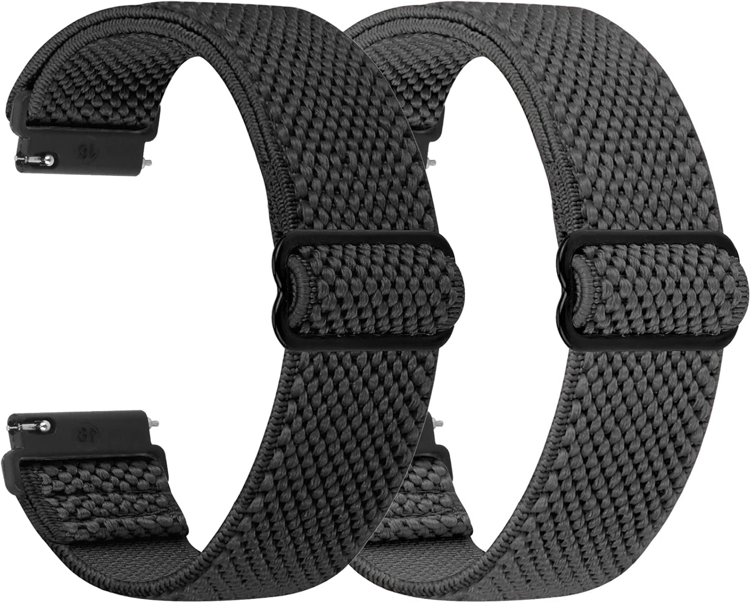 Quick Release Elastic Nylon Band Compatible with 20Mm 22Mm Watch Bands for Women Men, 2 PCS - Soft Breathable Adjustable Strap for Samsung Garmin Band