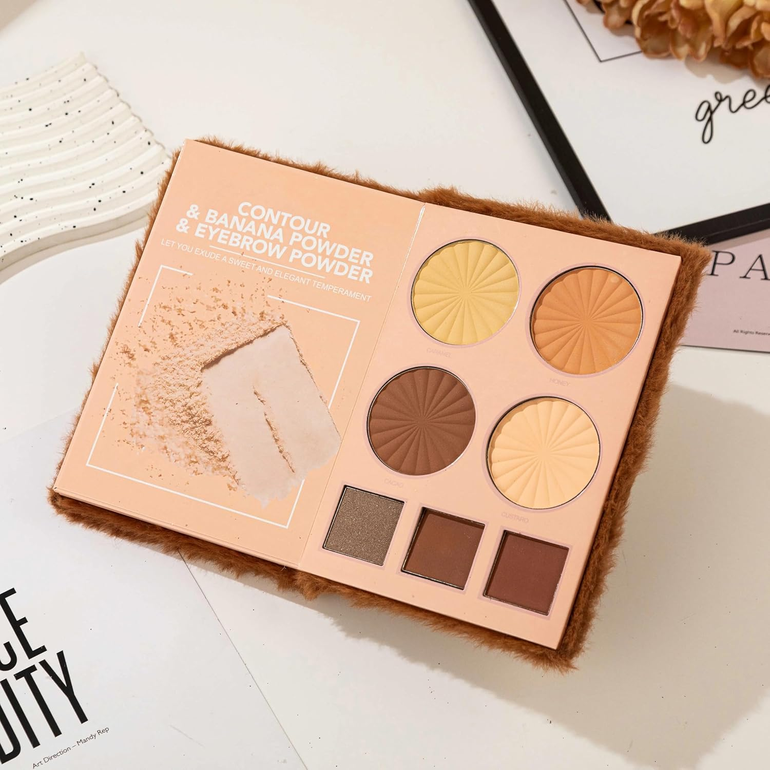 Afflano Makeup Palette,Eyeshadow & Highlighter & Blush & Contouring,4-Layer Book-Style Foldable Makeup Palette Set,Matte Glitter Metallic Shimmer, Highly Pigmented Long Lasting Make up Pallet image number 4