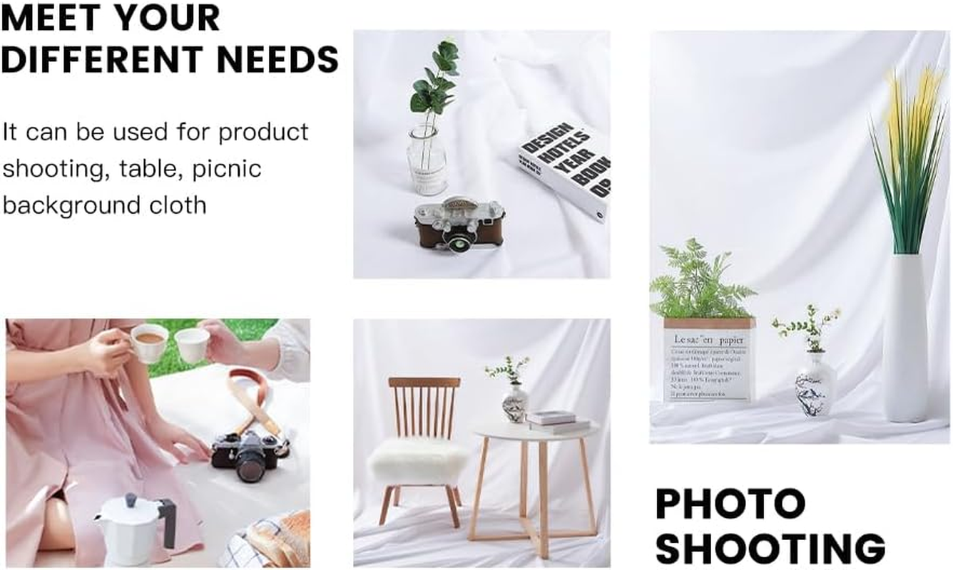 White 2Mx3M Hridz Muslin Backdrops for Photography Cloth Screen Photographic Background Chromakey for Photo Studio Video Wedding Ceremony Home Decoration