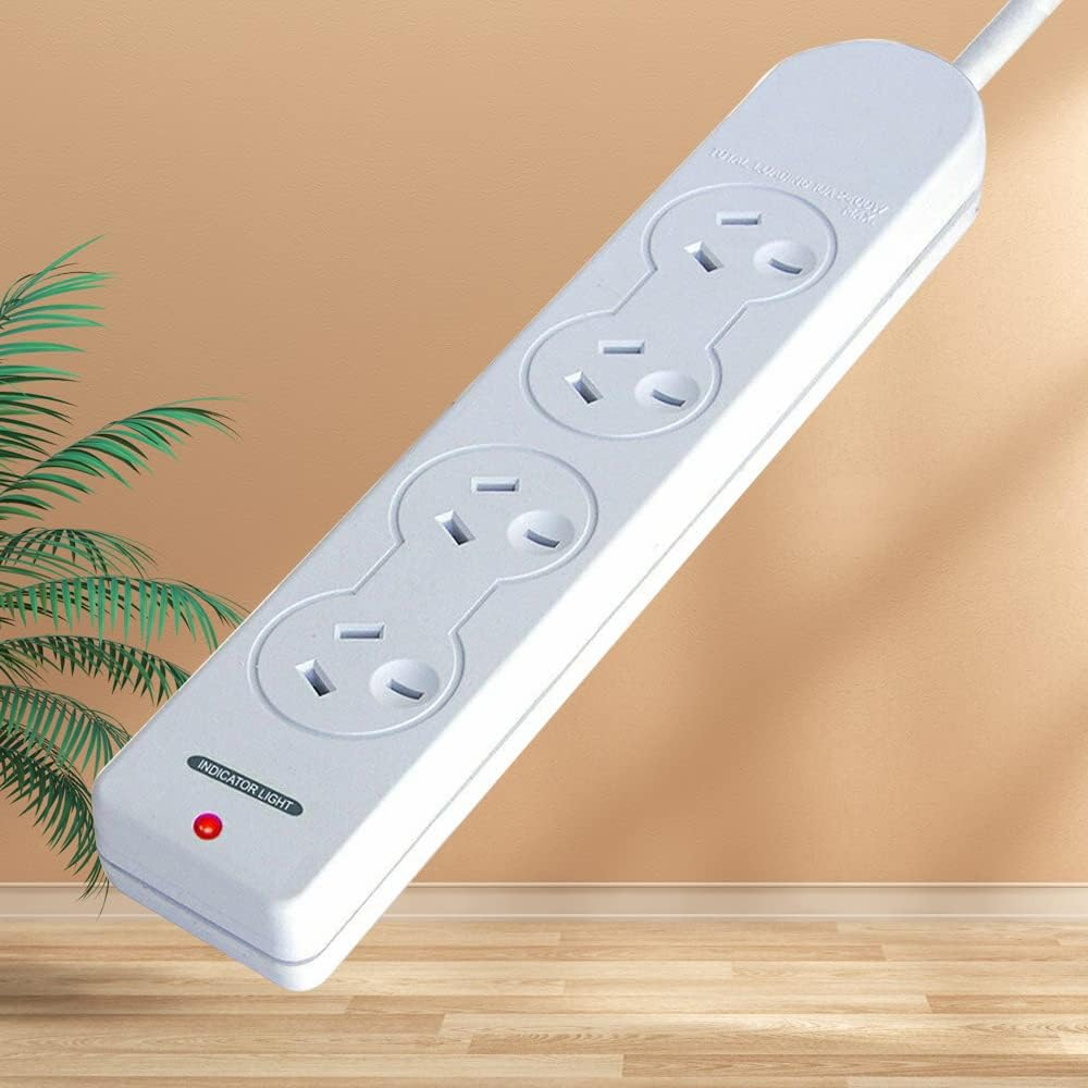 1M Sansai 4 Way Power Board Sockets Overload Protection Reset Button 10A image number 4