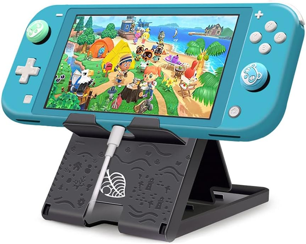 Busjoy Stand for Nintendo Switch, Switch OLED, Switch Lite, for Zelda Tears of the Kingdom Cute Holder Bracket, Adjustable Portable Foldable Non-Slip Playstand-Black
