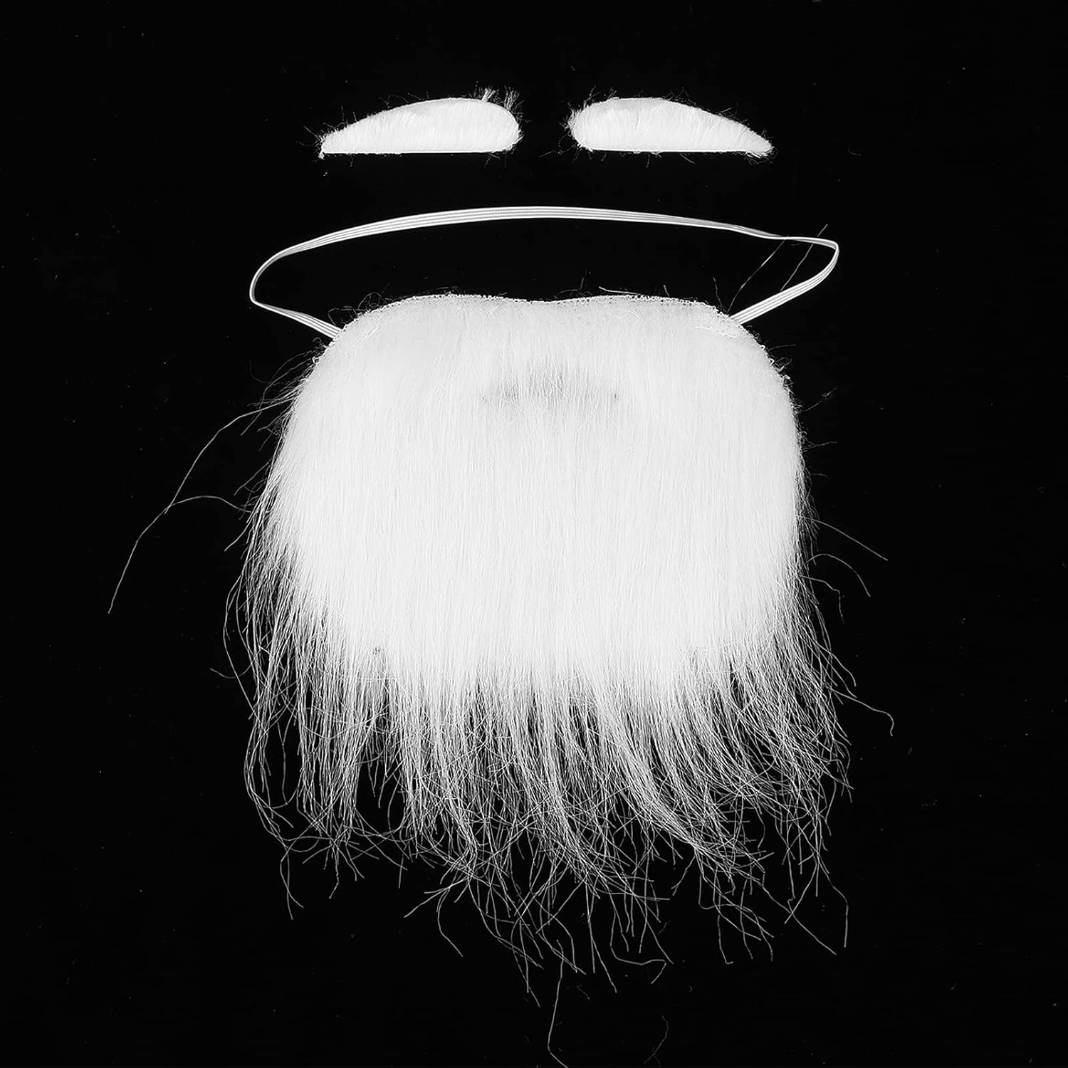 White Fake Beard, White Beard Santa Beard Set Funny Santa Beard for Christmas Party image number 1