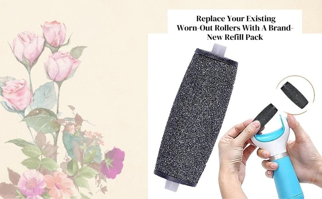 For Scholl Velvet Smooth Express Pedi Replacement Rollers Heads Refills Hard Skin Remover Foot Callus Remover for Feet &ndash; Foot Soak, Feet Hard Skin Remover Foot Scrub (Black Extra Coarse, 8) image number 4