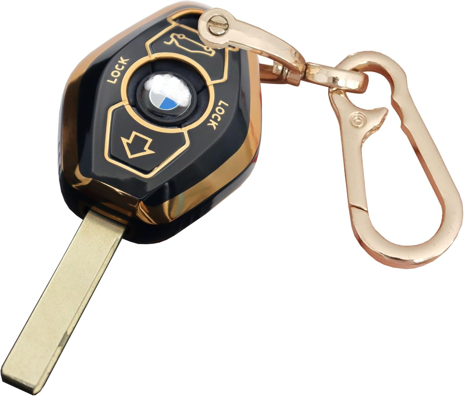 QIXIUBIA for BMW Key Fob Cover Keyless Entry Remote Control Key Case Protector with Keychain Fit for BMW 3 5 7 Series M3 M5 M6 X3 X5 Z3 Z4 Z8 LX8FZV (For BMW B, Black) image number 6