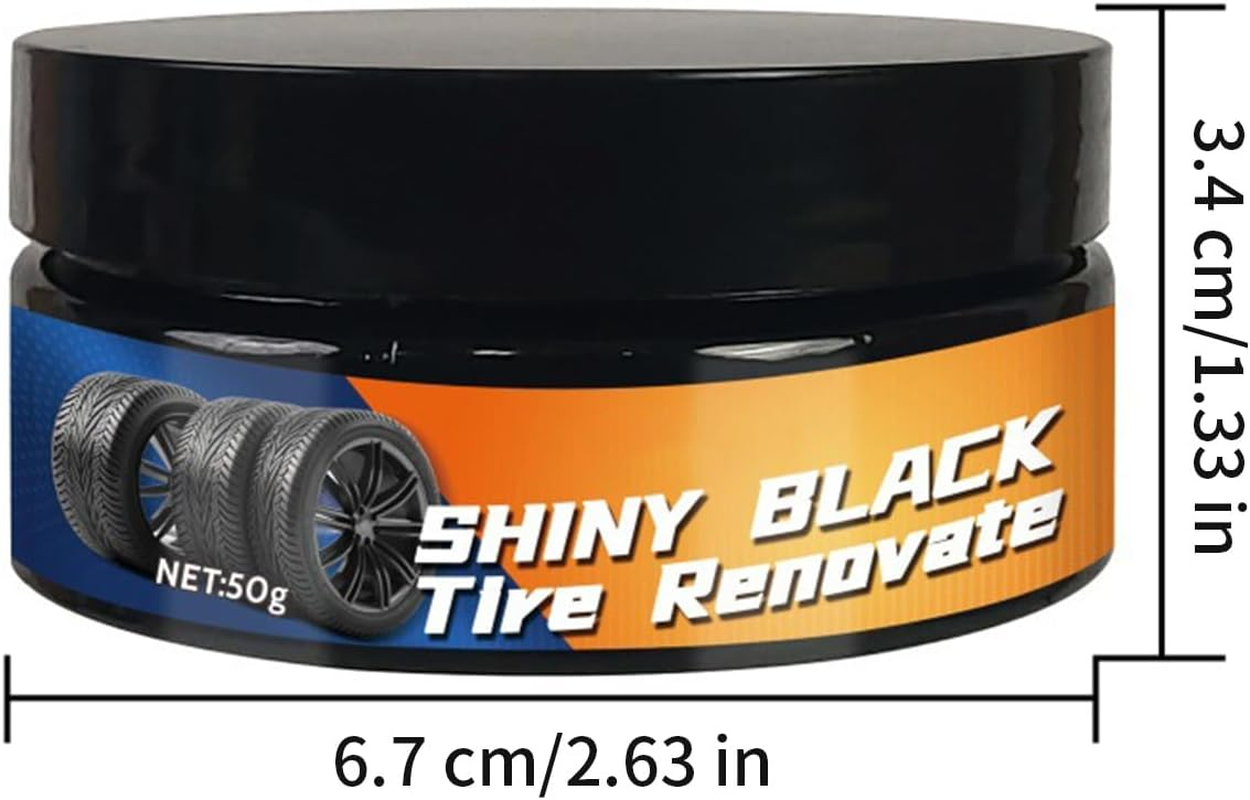 JIEBWCHA Car Tire Shine - Tyre Dressing Rim Care Wax | 50G Sponge Included Automotive Maintenance Restorer for Caravan Truck Garage Commuting Road Trip Minivan image number 5