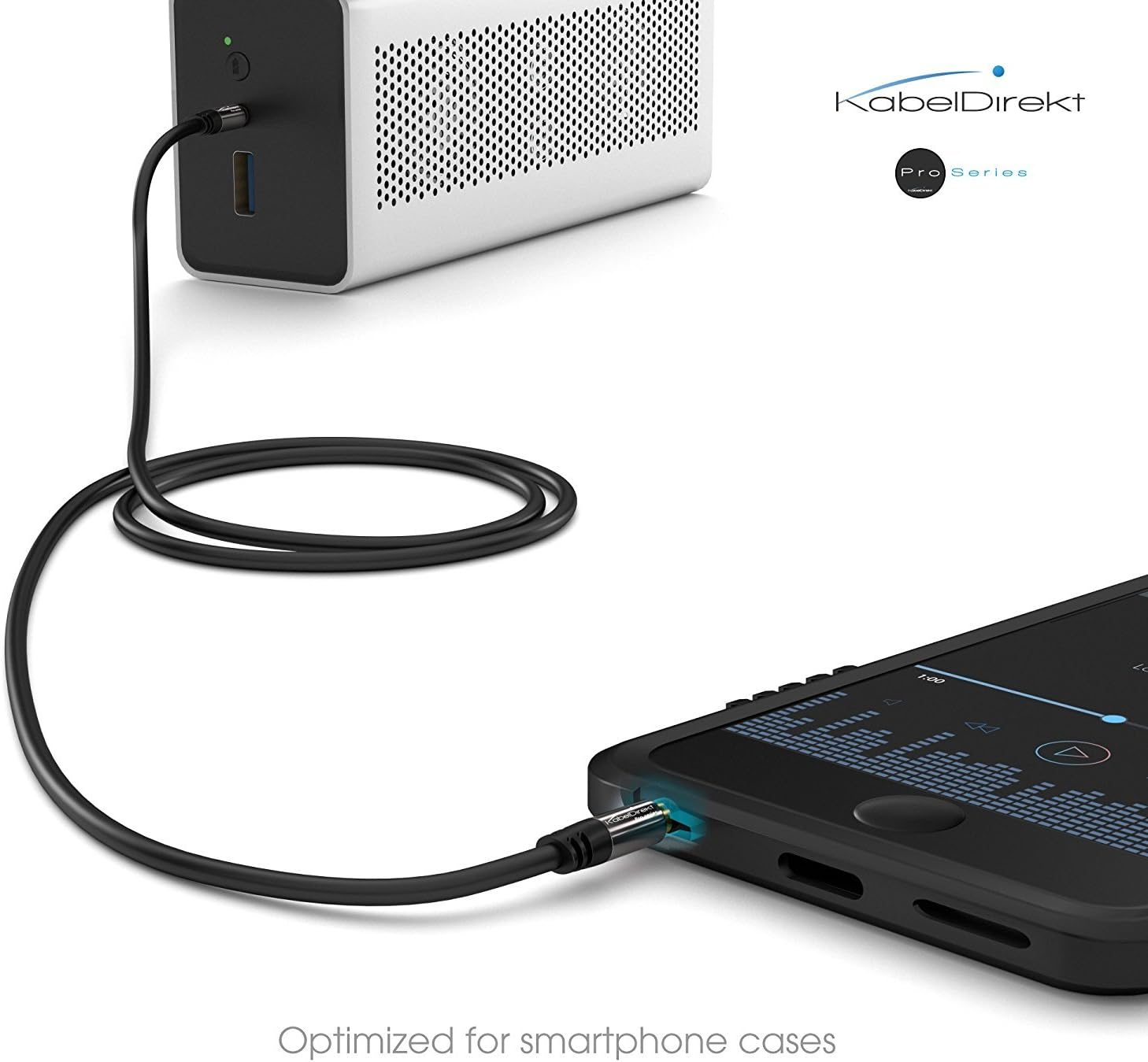 Kabeldirekt &ndash; Jack Cable, 3.5Mm Aux/Audio Cable &ndash; 10M &ndash; Available in 0.3M to 10M &ndash; Suitable for Headphones &ndash; Mobile Phone &ndash; PC & Laptop Audio &ndash; Car &ndash; Hifi &ndash; Stereo, Black image number 3