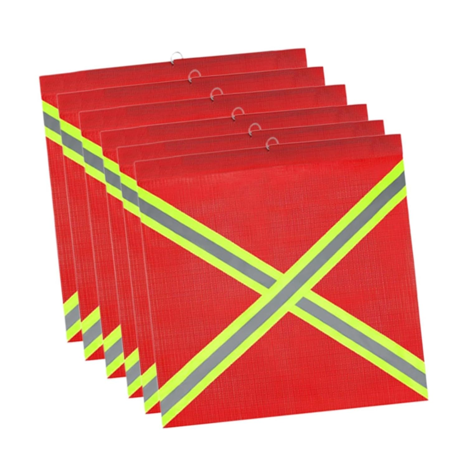Frediuo 6 Pieces Truck Security Flags Warning Signs, Easy to Install, Mesh High Visibility Tow Flags Weatherproof for Kayak Boat