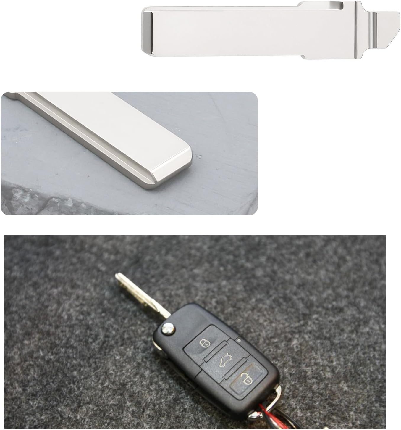 Ecsing 5Pcs HU66T Car Key Blade Compatible with VW Golf MK7 2012-2018 image number 2