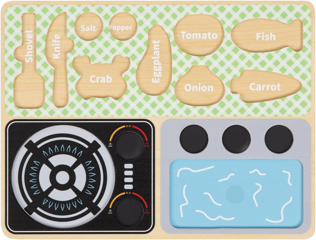 Tooky Toy TJ453 Kitchen Play Set:Quality Pretend Play Wooden Set for Ages 3+ image number 2