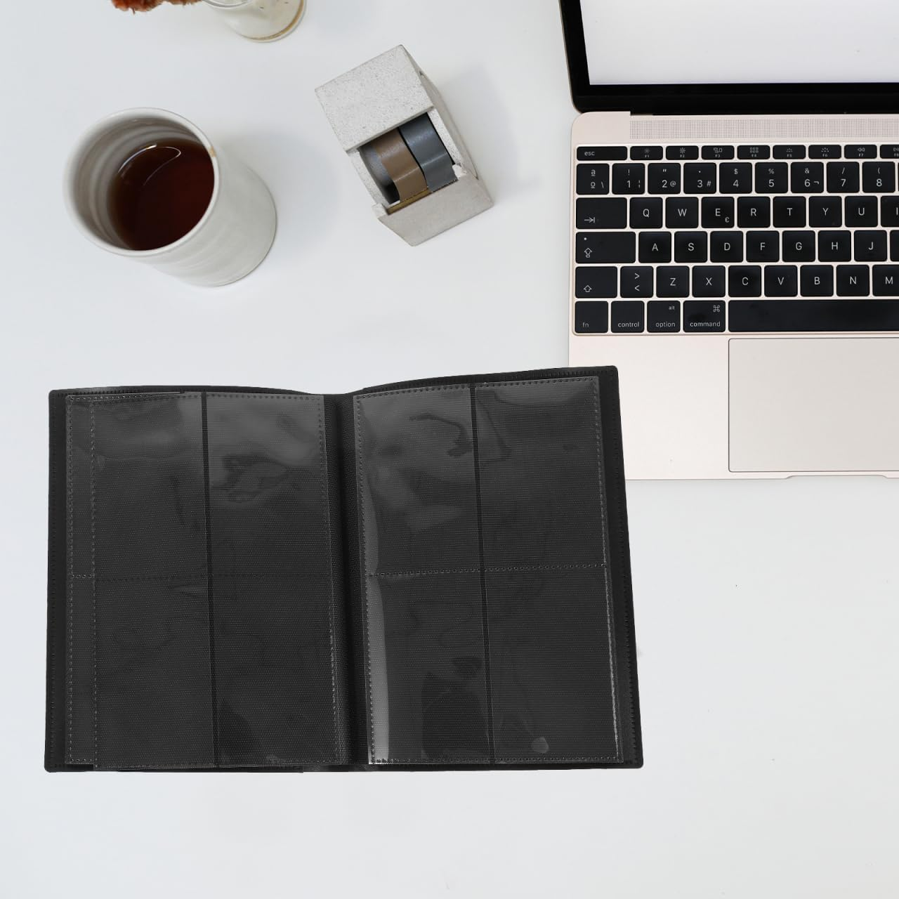 Cabilock Black 4-Pocket 20-Page Gaming Card Album with 160 Slots, Compact Organizer for Photocards and Trading Cards, Plastic Collector Binder image number 6