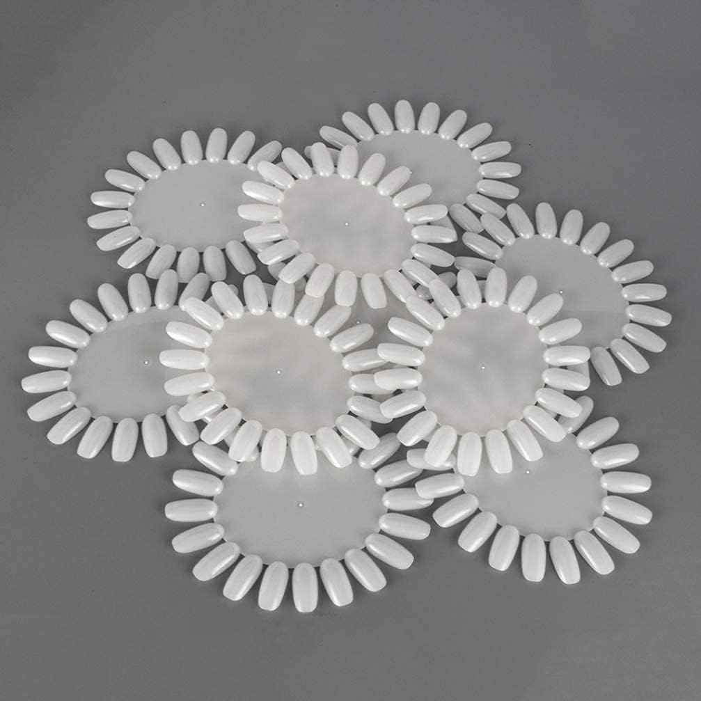 10Pcs Natural Nail Polish Color Cards Nail Color Tips Wheel Nail Polish Sample Tester Wheel for Home Salon image number 1