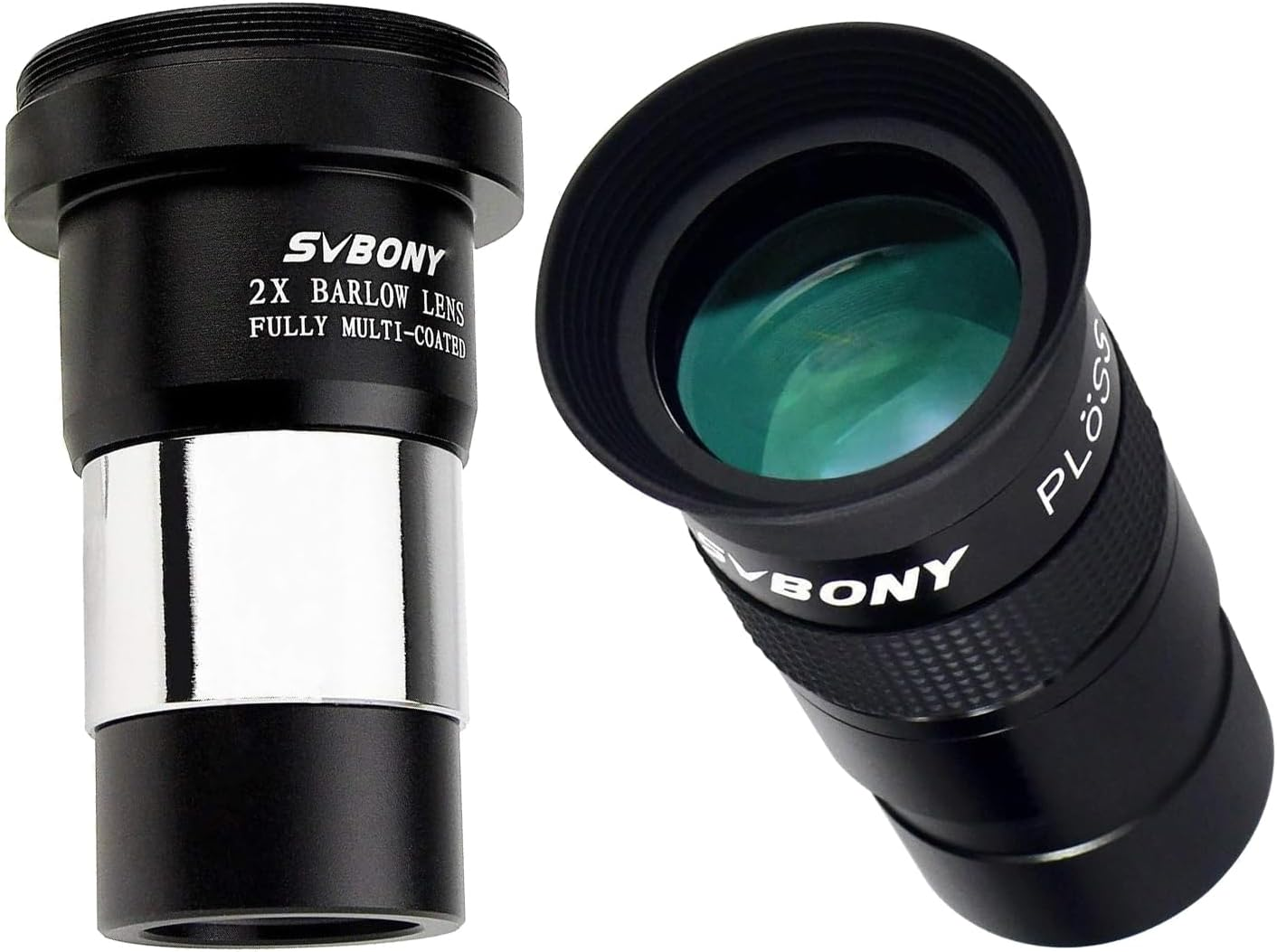 SVBONY 40Mm 1.25 Inches Plossl Telescope Eyepiece 40 Degree, and 2X Barlow Lens, 1.25 Inch Barlow Lens, Multi Coated Broadband Green Film, Telescope Accessories with M42 Thread for Telescope Eyepiece