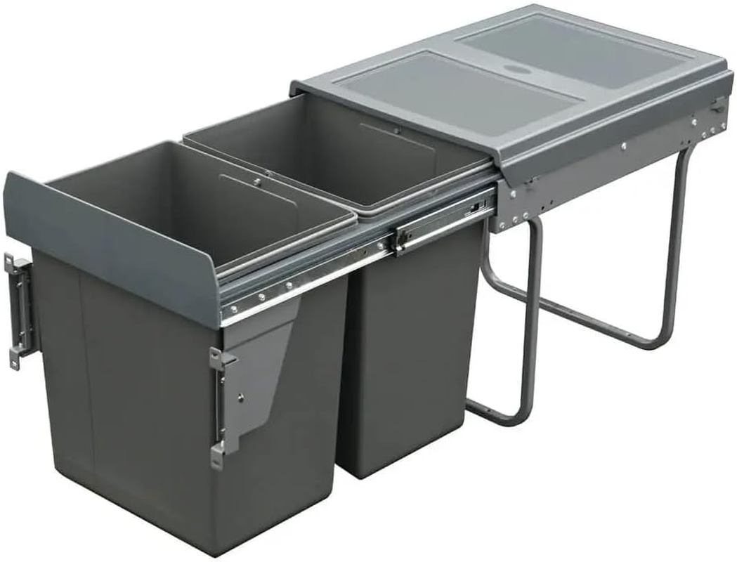 Domestique 40L Twin Slide Out Concealed Waste Bin with Soft Close - for a 400Mm Cabinet - Bottom Mounted - Includes Optional Door Bracket image number 5