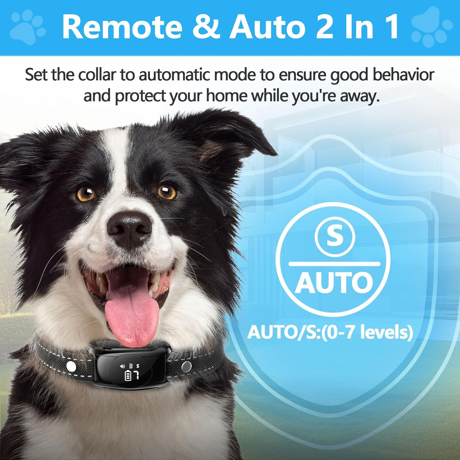 Dog Bark Collar, No Shock Dog Bark Collar with 4 Modes, Dog Training Collar with Remote, IPX7 Waterproof Bark Collar for Most Breed Sizes, Barking Collar for Home, Garden & Courtyard Use image number 6