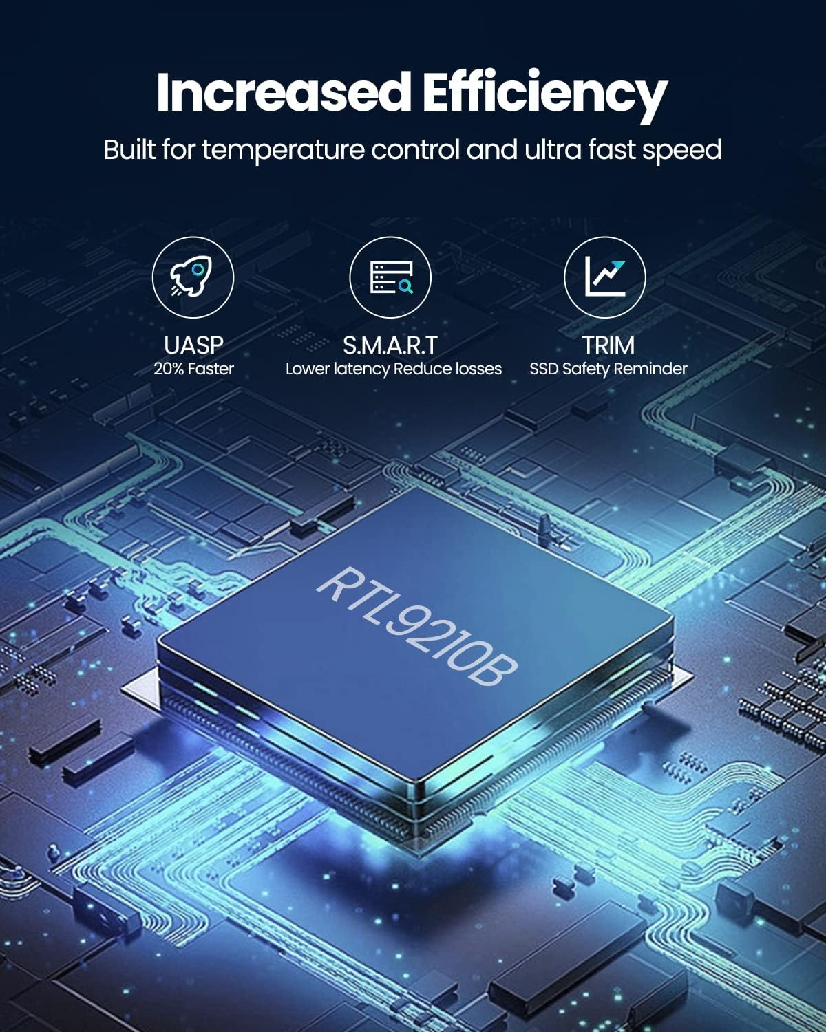 Gigimundo M.2 Nvme SATA SSD Enclosure, UASP Trim, 10Gbps Nvme, 6Gbps SATA, Tool-Free USB 3.2 Type-C SSD Caddy for 2230/2242/2260/2280 SSD (Rose Gold-Nvme & SATA) image number 4