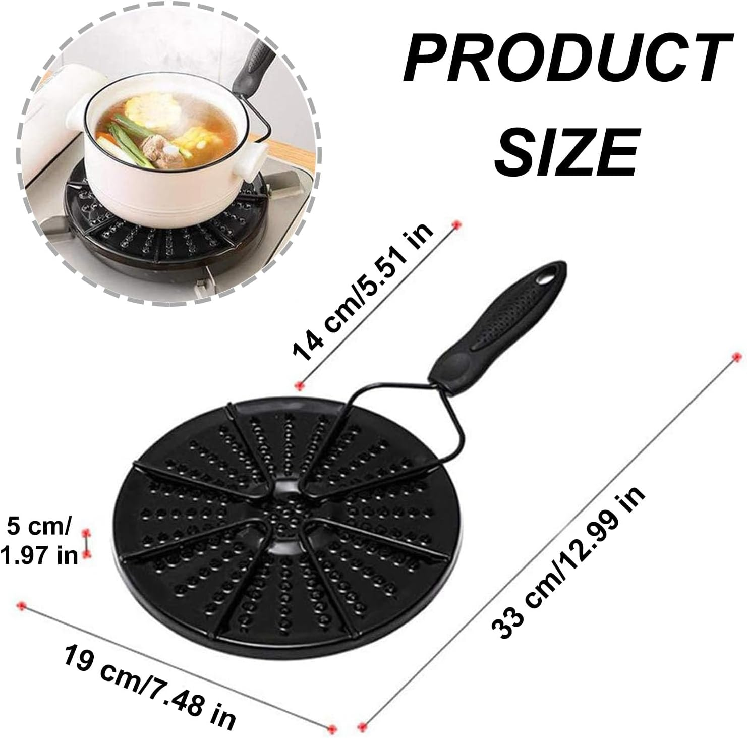 Heat Diffuser for Gas Stove, Iron Heat Diffuser Plate Evenly Conduction Heat Plate, Pans Cooker Diffuser Plate Adapter, Ring Tray Milk Heating Plate, Glass Cooktop Converter Flame Guard