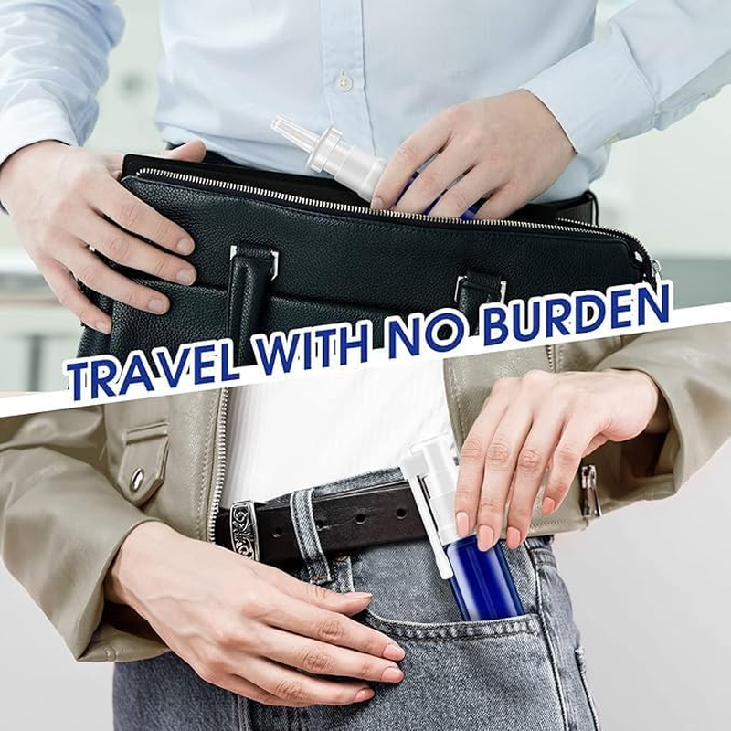 SYGELER Nasal Spray Bottle, 3 Pcs 30Ml/1Oz Glass Refillable Continuous Fine Mister Spray Bottles, Travel Sized Empty Nasal Sprayer with Sprayers, Funnels and Labels(Blue)