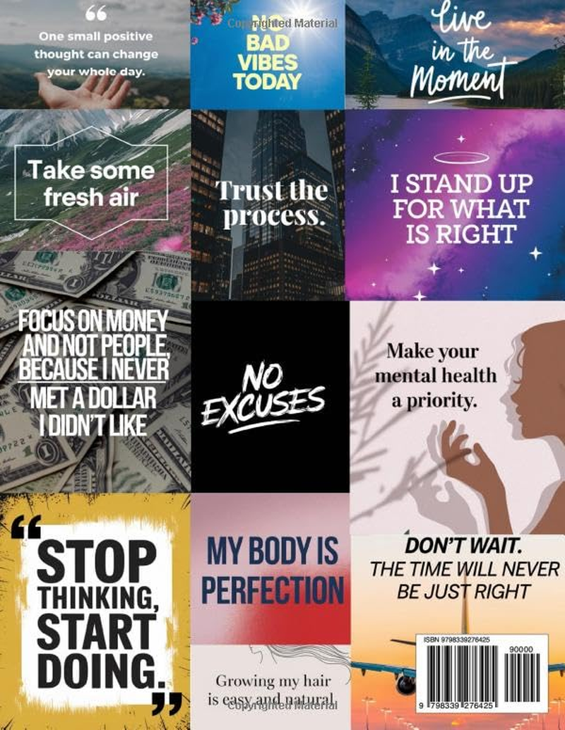 Positive Affirmations Vision Board Clip Art Book: Powerful Affirmation Cards for Every Area of Life Goal, Family, Health, Finances, Personal Growth and More
