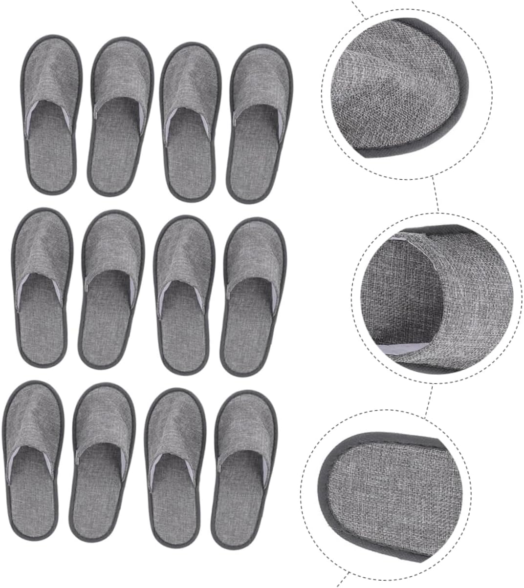 NIYANGLE 6Pairs Rainbow Slippers Travel Slippers Foldable Hotel Guest for Men Women image number 1