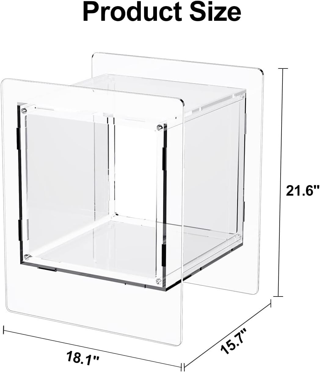 HOOMFIT Acrylic Nightstand with Open Storage Shelf, Creative Modern Side Table, Lightweight Side Table for Home Decor and Living Room (White) image number 6