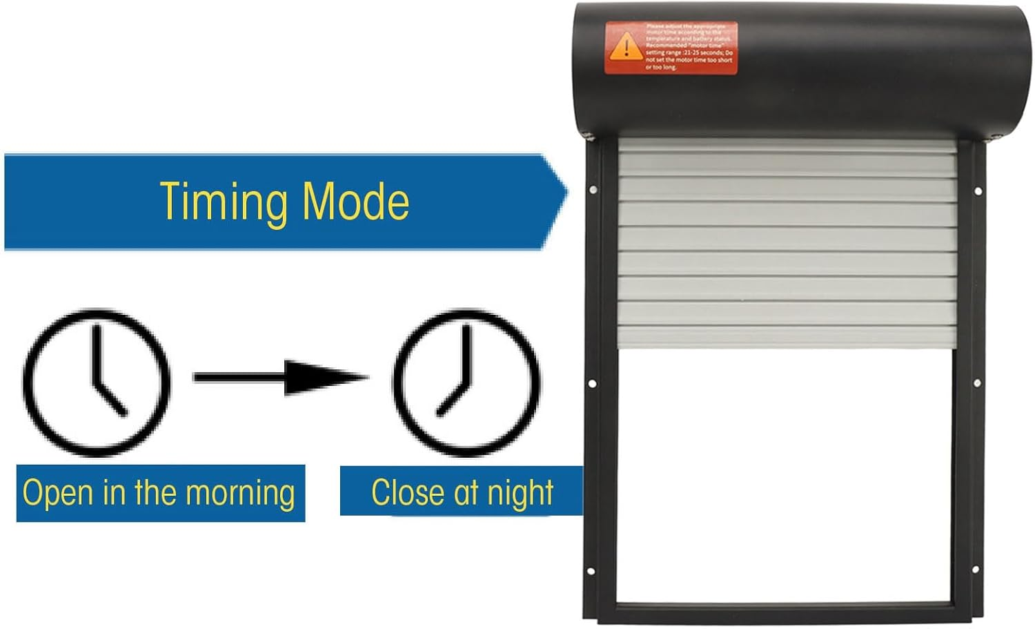 Solar Powered Chicken Coop Door, Automatic Chicken Coop Door Opener with Timer for Duck Goose Farm Safety Equipment (Black) - Black image number 1