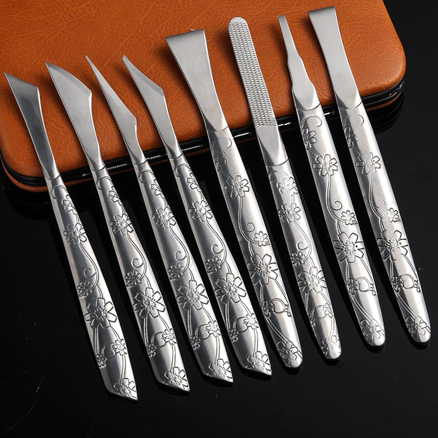 8Pcs Leather Craft Knife, Portable Leather Cutting Tool Leather Craft Skiving Sharp Handle Knife Leather Craft Handwork DIY Tool for Leather Art, Scrapbooking, Foam, Clay, Carving, Scalpel