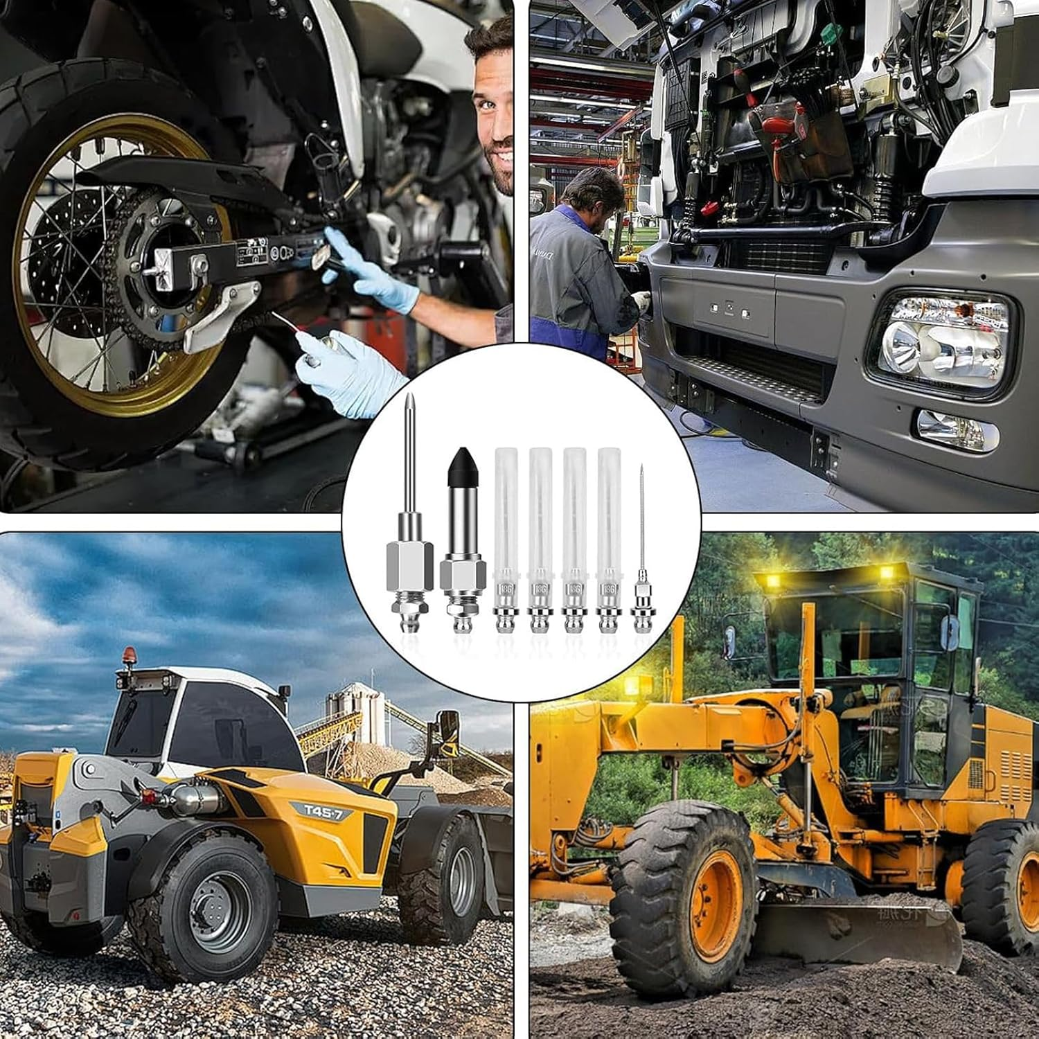 7Pcs Grease Gun Needle Tip, Bearing Grease Injector Needle Nozzle, Stainless Steel Needle Grease Dispenser Needle Nozzle for Small and Narrow Tight Spaces image number 4