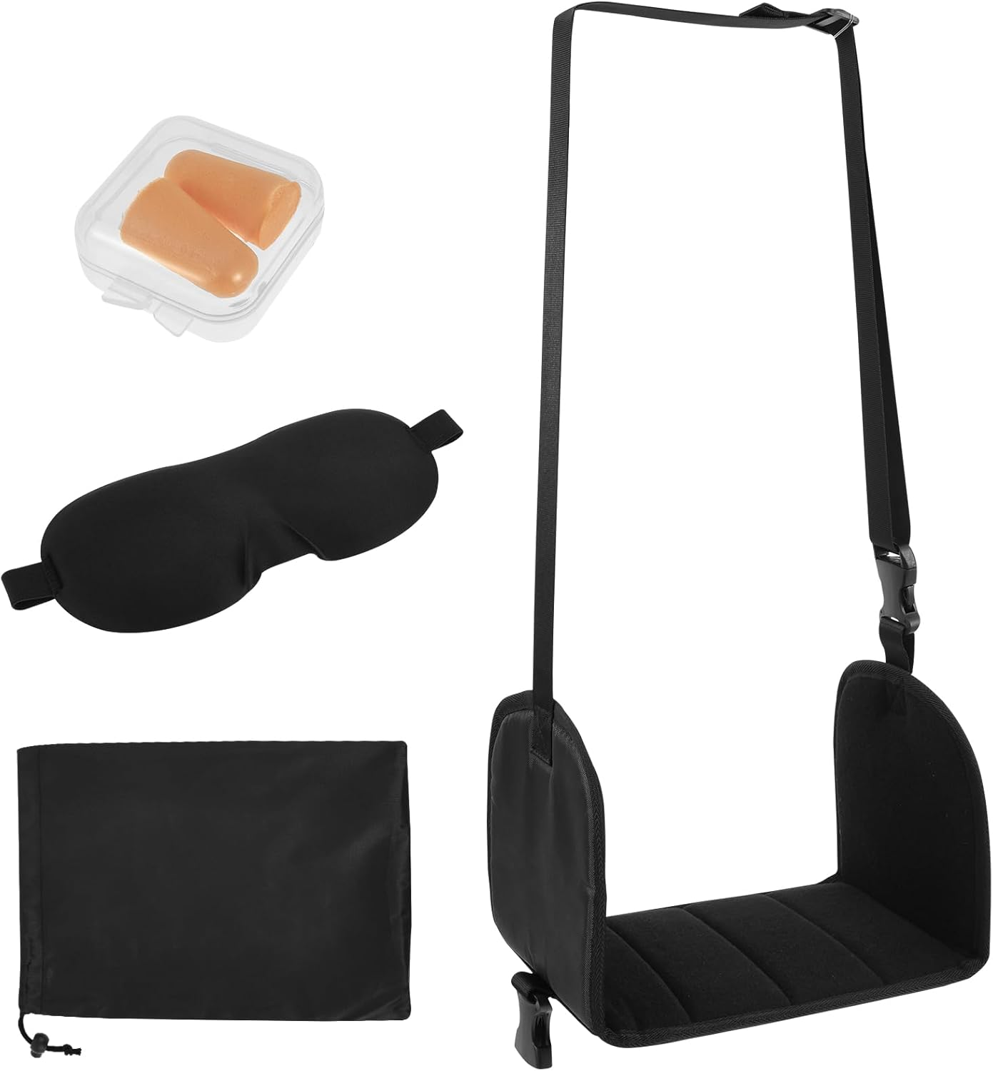 ZFLYCANP Airplane Foot Hammock with Support, Portable Base Designed Foot Hammock with Storage Bag, Perfect Foot Rest for Long Flight Plane Trip image number 6