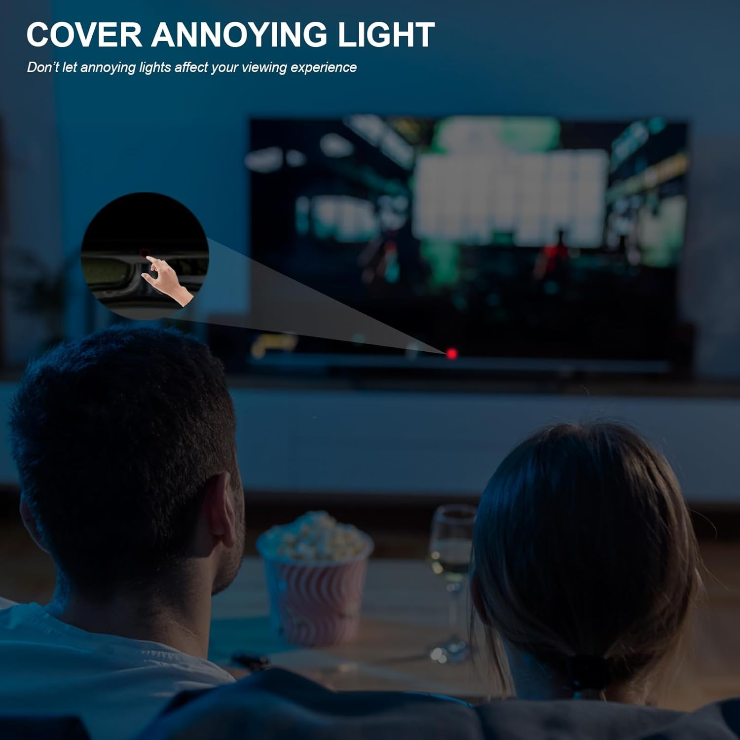 Mmcrz Light Blocking Stickers, LED Blackout Dimming Sheets for Routers, TV Covers (Black-4 Sheet) image number 4