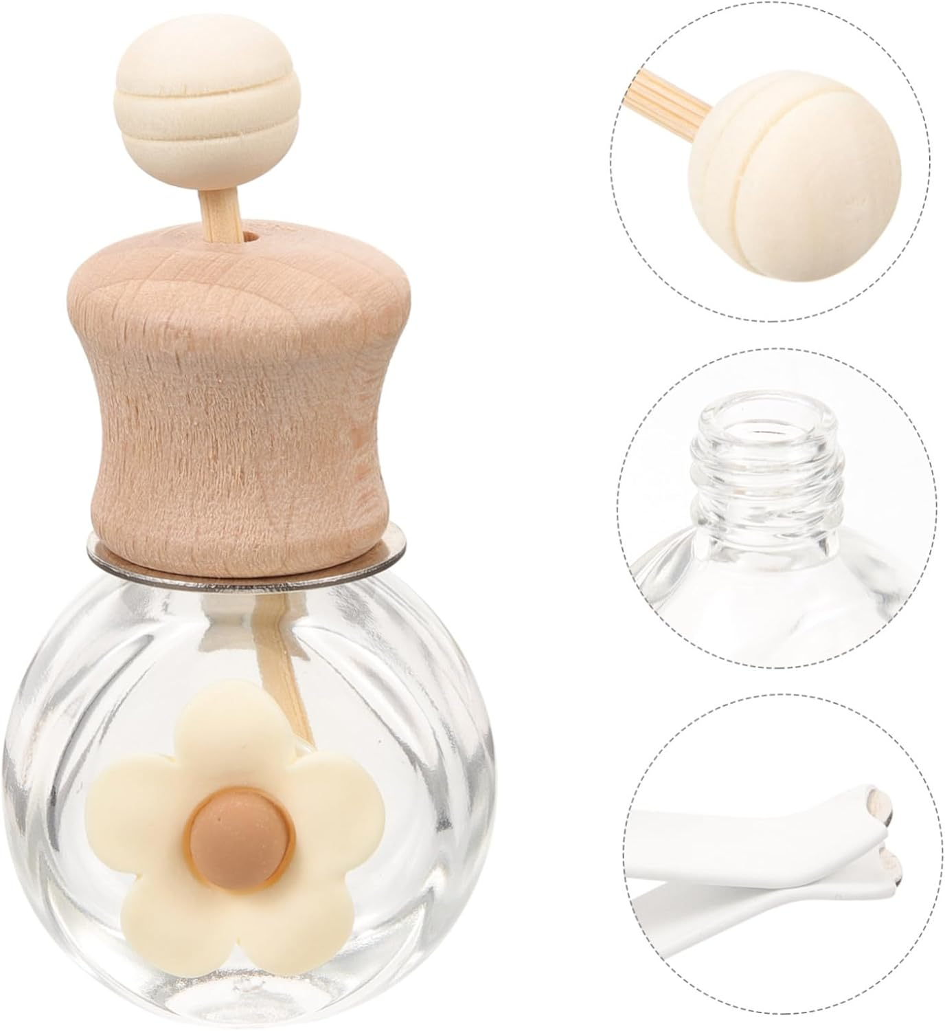 STOBAZA Car Perfume Bottle Empty Glass Fragrance Essential Oil Bottle Refillable Car Perfume image number 1