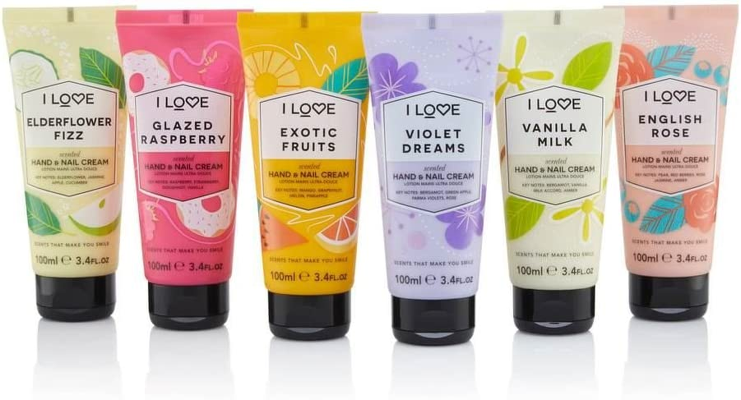 I Love Exotic Fruits Scented Hand & Nail Cream, Packed with Shea Butter & Coconut Oil to Rejuvenate & Nourish the Skin, 93% Naturally Derived Ingredients Including Vitamin, Vegan-Friendly - 100Ml
