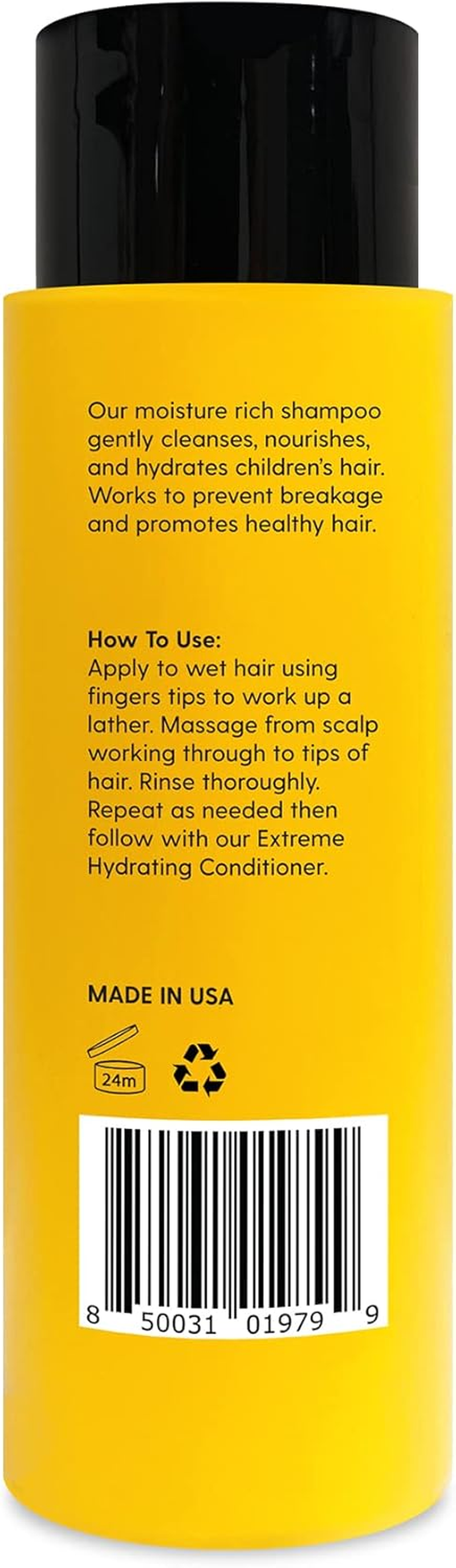 Sunny Isle Kids Care Extreme Hydrating Shampoo 12Oz | Gentle Care Cleanser, Waves & Curls | Jamaican Black Castor Oil Infused | Paraben FREE image number 4