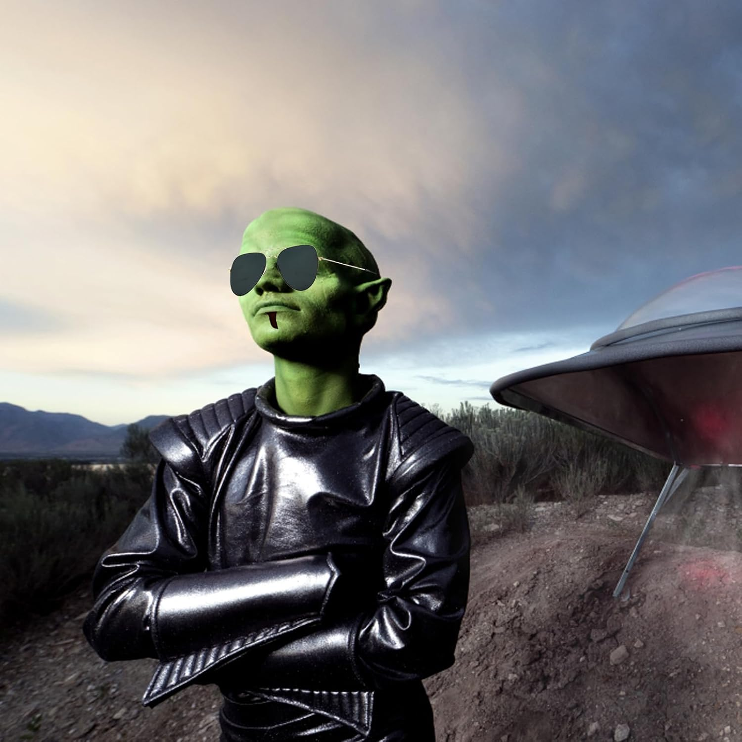 Pitbull Costume Set, Bald Cap Pitbull with Sunglasses and Fake Beard, Bald Cap for Party and Cosplay, One Size, Skin-Friendly Materials image number 2