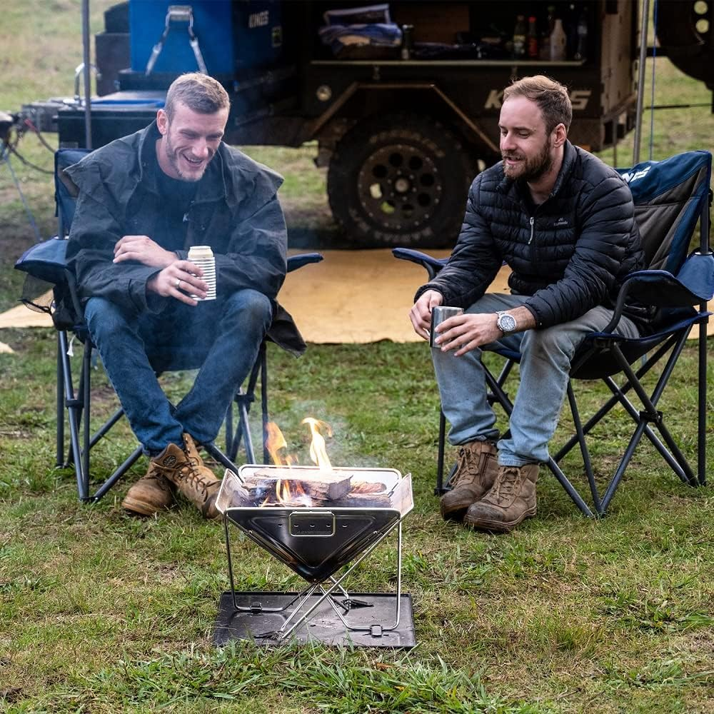 KINGS Portable Stainless Steel Folding Firepit 42 X 42 Cm Height 32Cm Has Baseplate and Storage Bag image number 4