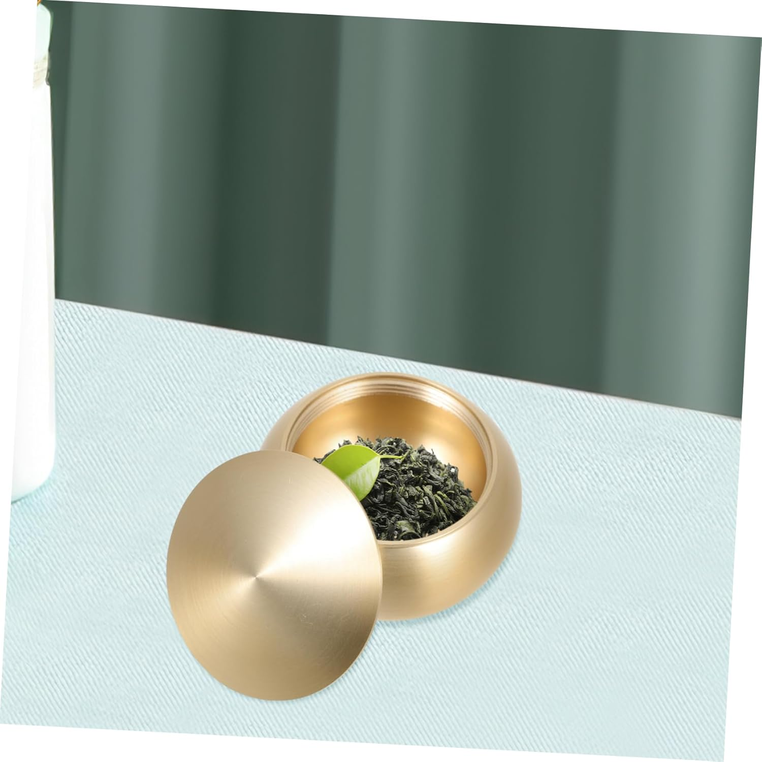 Alipis Copper Sealing Jar Mini Tea Container 55X32Mm Pure Copper Portable Holder Small Sugar Container Daily Pills Storage for Travel and Home Use image number 1