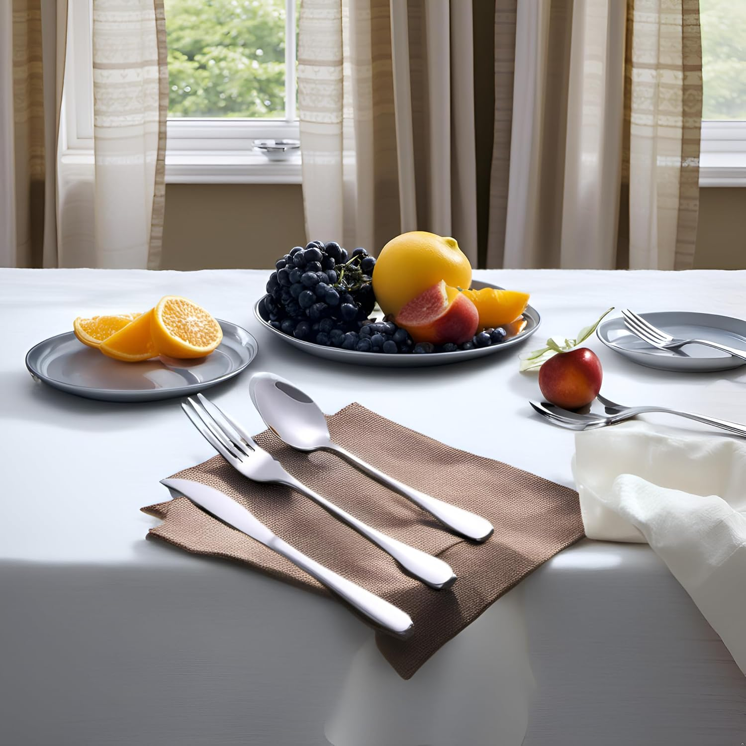 Tongke Portable Stainless Steel Cutlery Set with Storage Case - Durable Travel Utensils for Hiking, Office, Picnic (Knife, Spoon, Fork) - Dishwasher Safe & Compact Outdoor Eating Kit (Black) - Black image number 2