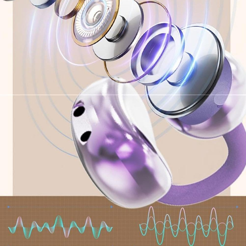 Clip-On Earbuds with Detachable Bow Earrings,Open-Ear Wireless Bluetooth 5.4 Headphones with Mic, Comfortable Fit & 72H Playtime Jewelry-Inspired Headphones for Women Gifts,Sports & Workouts (Black) image number 3