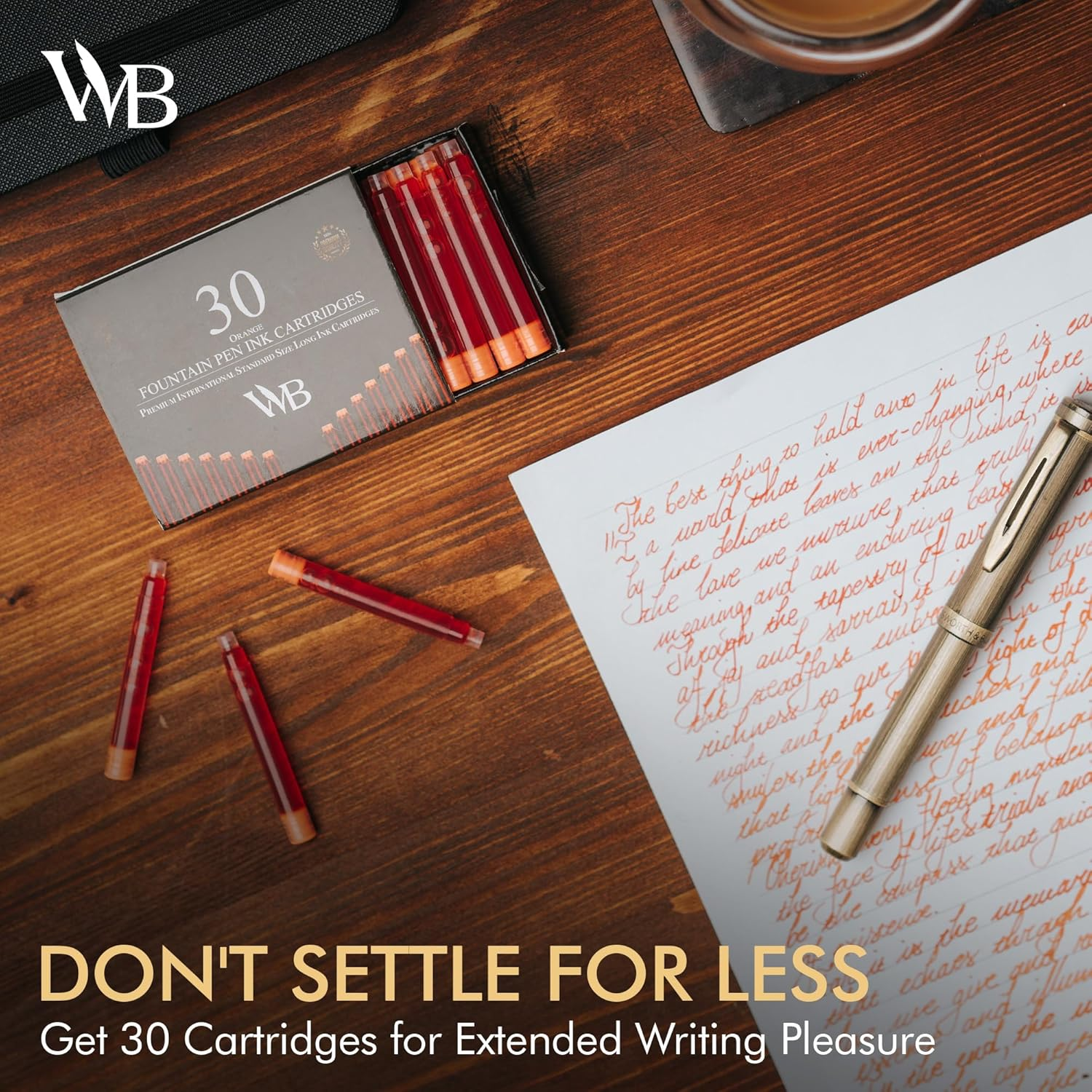 Wordsworth & Black Fountain Pen Ink Refills - Set of 15 Black - 15 Blue Ink Cartridges - International Standard Size - Length APPR 5.2 Cm - Base Diameter APPR 0.6 Cm - Disposable and Generic image number 3