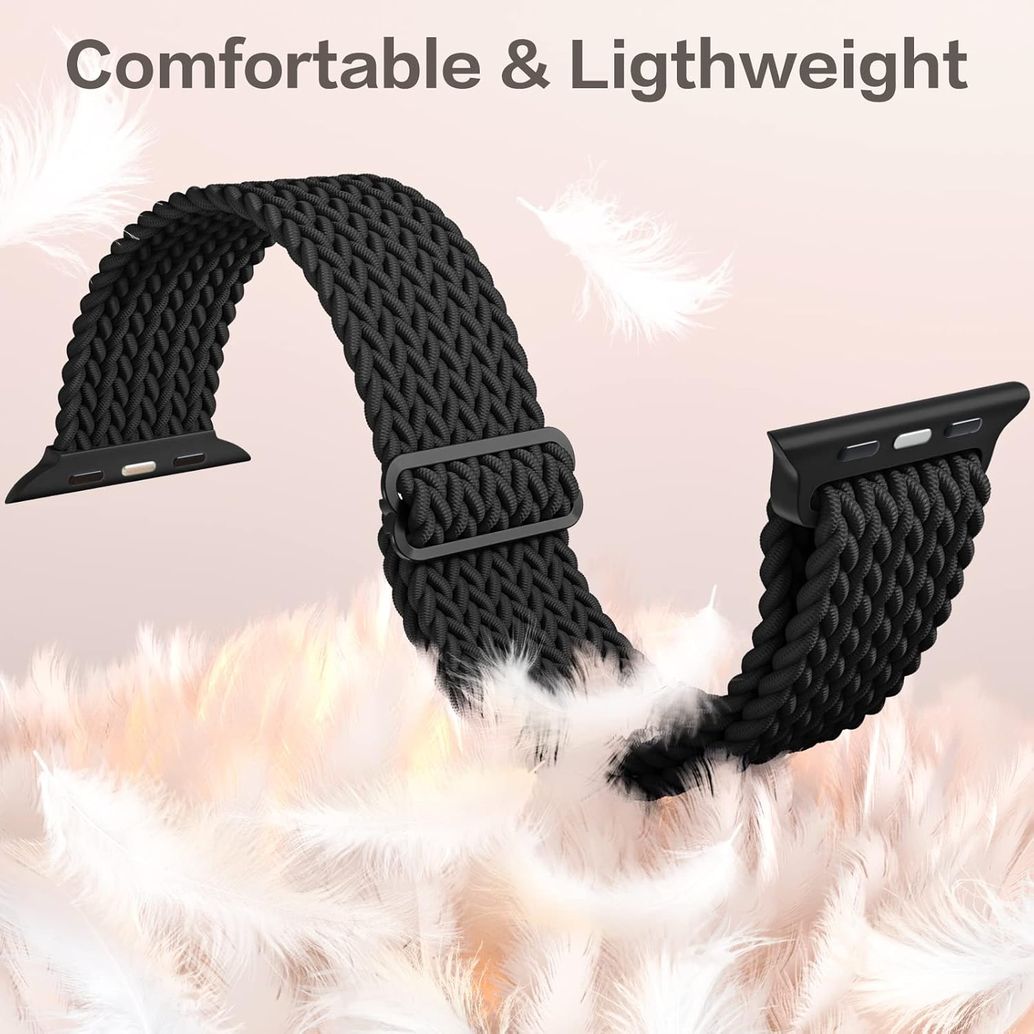 2 Pack Braided Solo Loop for Apple Watch Band 38Mm 40Mm 41Mm 42Mm 44Mm 46Mm 45Mm 49Mm for Women Men, Adjustable Sport Strap Stretchy Bands for Iwatch Series 11 10 9 8 7 6 5 4 SE Ultra 3 2 1 image number 5