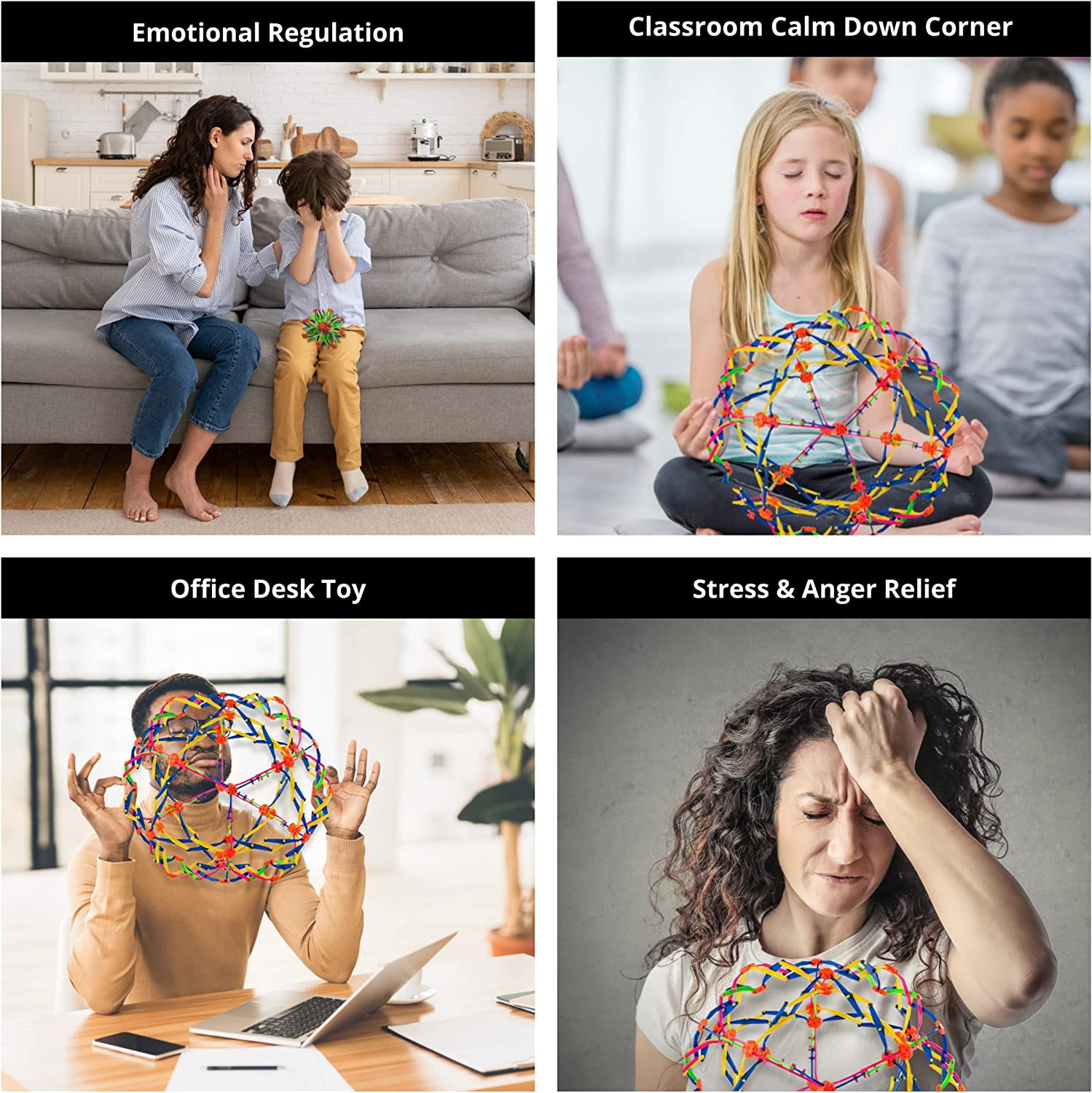 4E'S Novelty Expandable Ball, Plastic Sensory Sphere for Kids and Adults image number 2