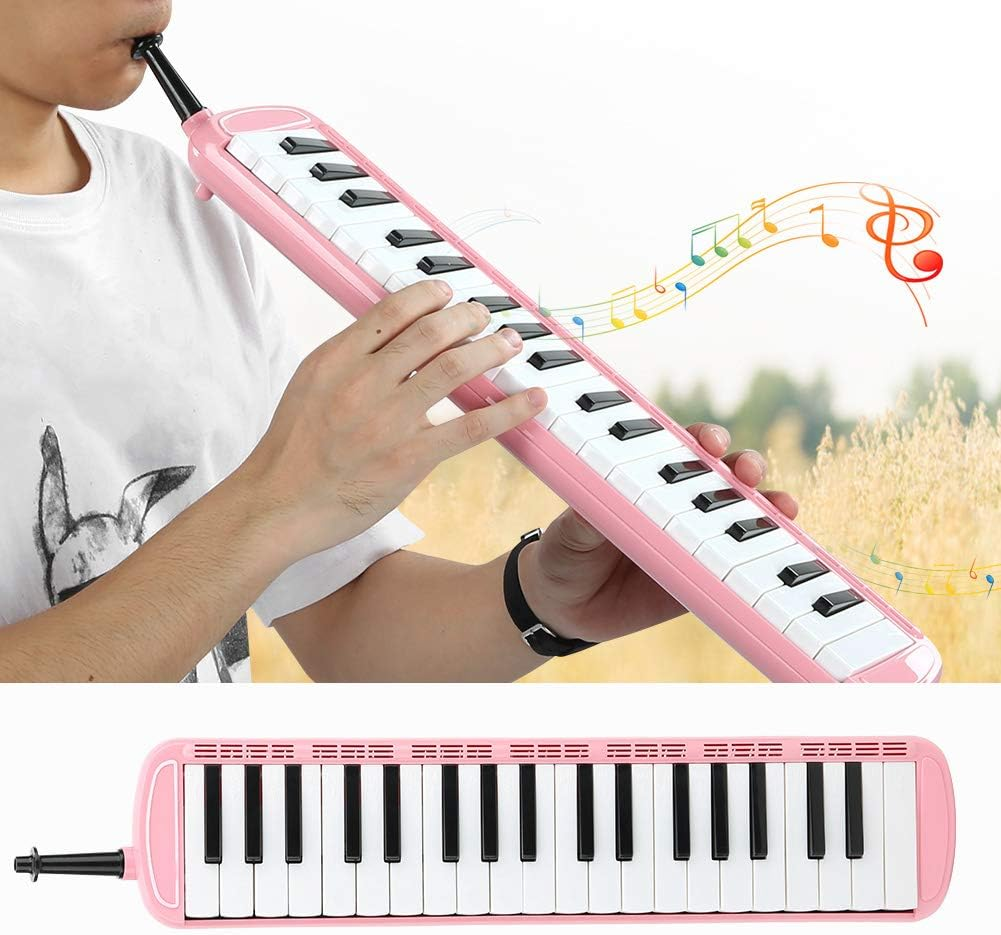 Musical Instrument Practice 37 Key Melodica, Air Piano Melodica Instrument, Beginner Musical Education Instrument for Kids.(Pink)