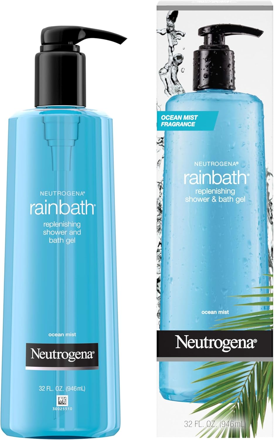 Neutrogena Rainbath Replenishing and Cleansing Shower and Bath Gel, Moisturizing Body Wash and Shaving Gel with Clean Rinsing Lather, Ocean Mist Scent, 32 Fl. Oz image number 5