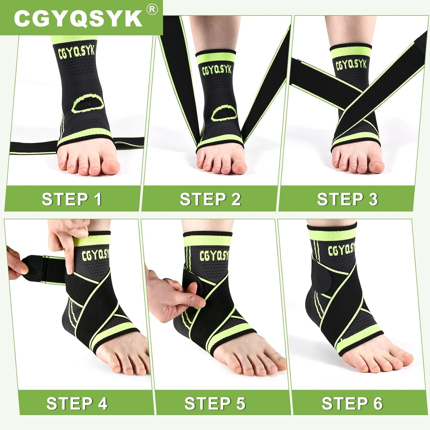 Ankle Braces, Adjustable Compression Ankle Support Men & Women, Strong Ankle Brace Sports Protection, Stabilise Ligaments-Eases Swelling and Sprained Ankle, One Size Fits All image number 4