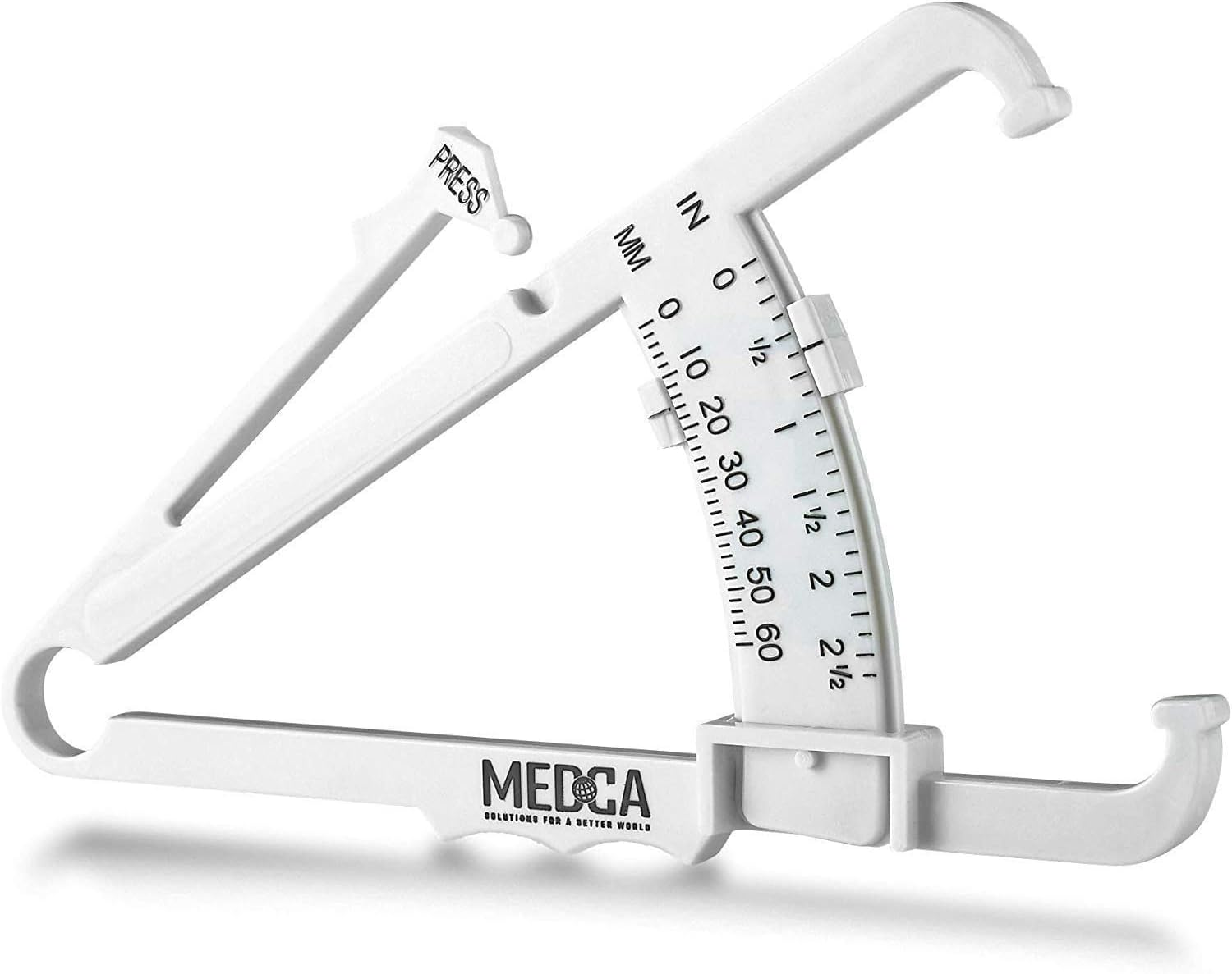Body Tape Measure and Skinfold Caliper for Body Set - (Pack of 2) - Skin Fold Body Fat Analyzer and BMI Measurement Tool, White by Medca image number 3