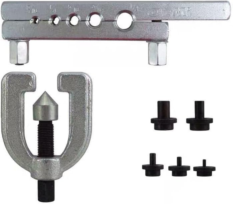 AIMALL Double Flaring Tool Kit with 5 Adapters 3/16" to 1/2", Single and Double Flare Brake Line Tool for Copper, Aluminium, and Soft Steel Tubing image number 3
