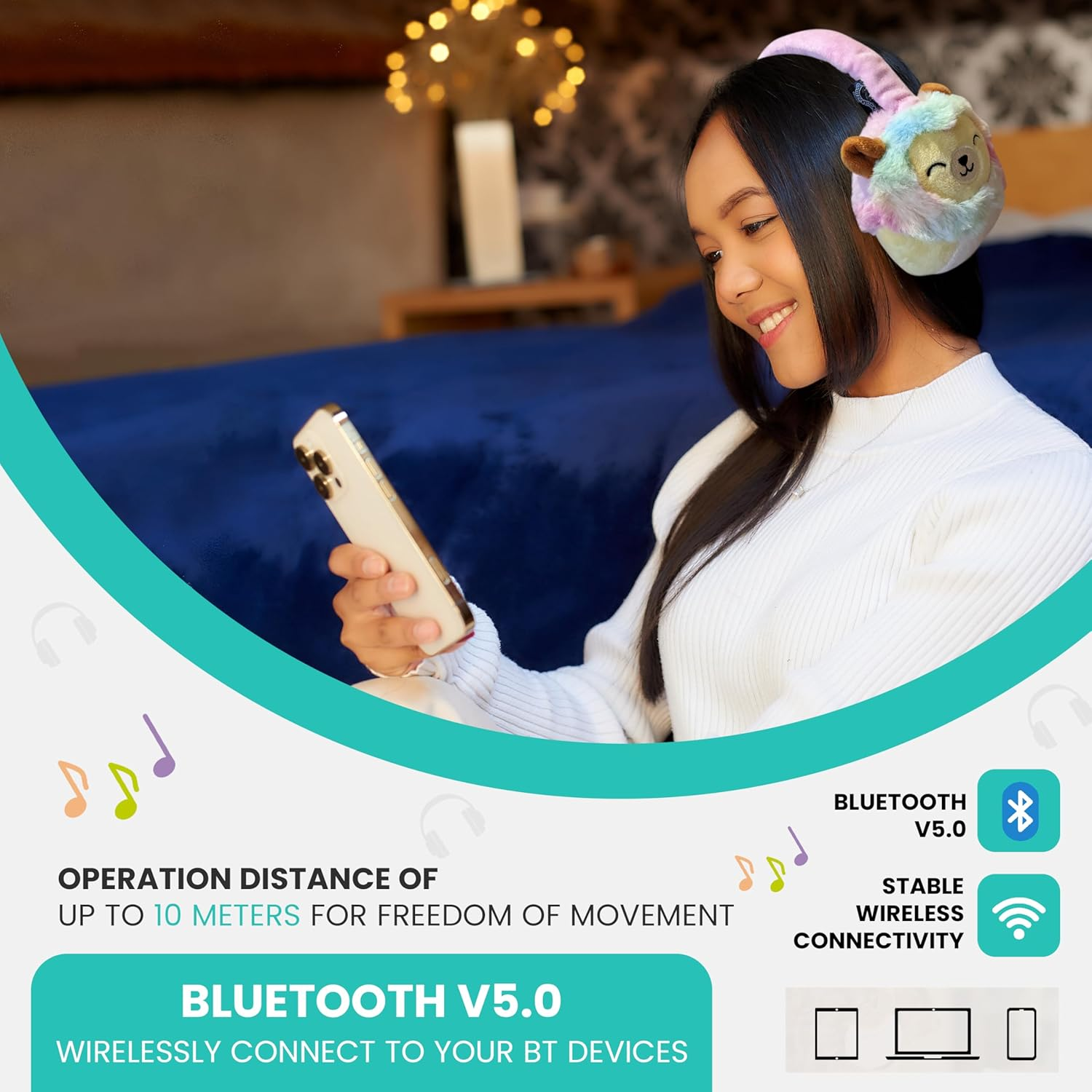 Squishmallows Plush Bluetooth Headphone - Leonard image number 2