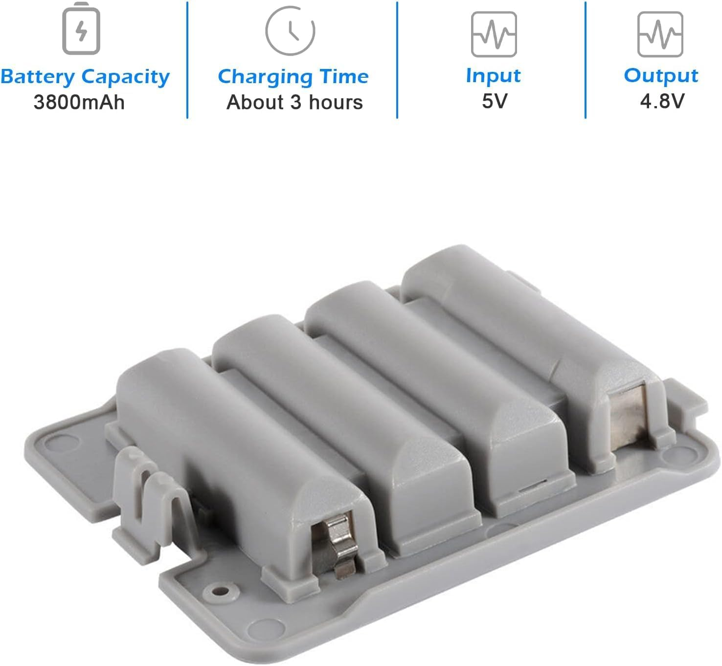3800Mah Rechargeable Battery Pack & Cable for Wii Fit Balance Board High Capacity Battery Pack Replacement for Wii Fit Balance Board image number 5