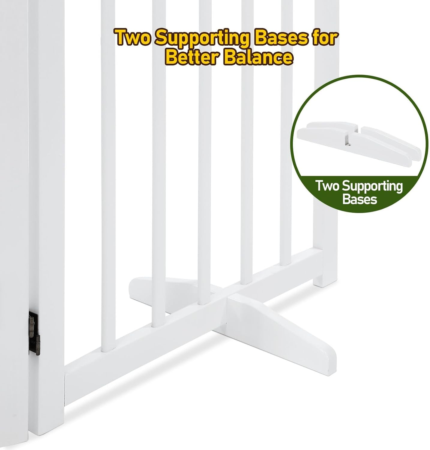 Pet Scene 4 Panel Pet Playpen for Puppy, Foldable Pet Safety Gate Wood Enclosure Security Fence Freestanding Dog Stair Doorway Tall Barrier with Door Indoor image number 3