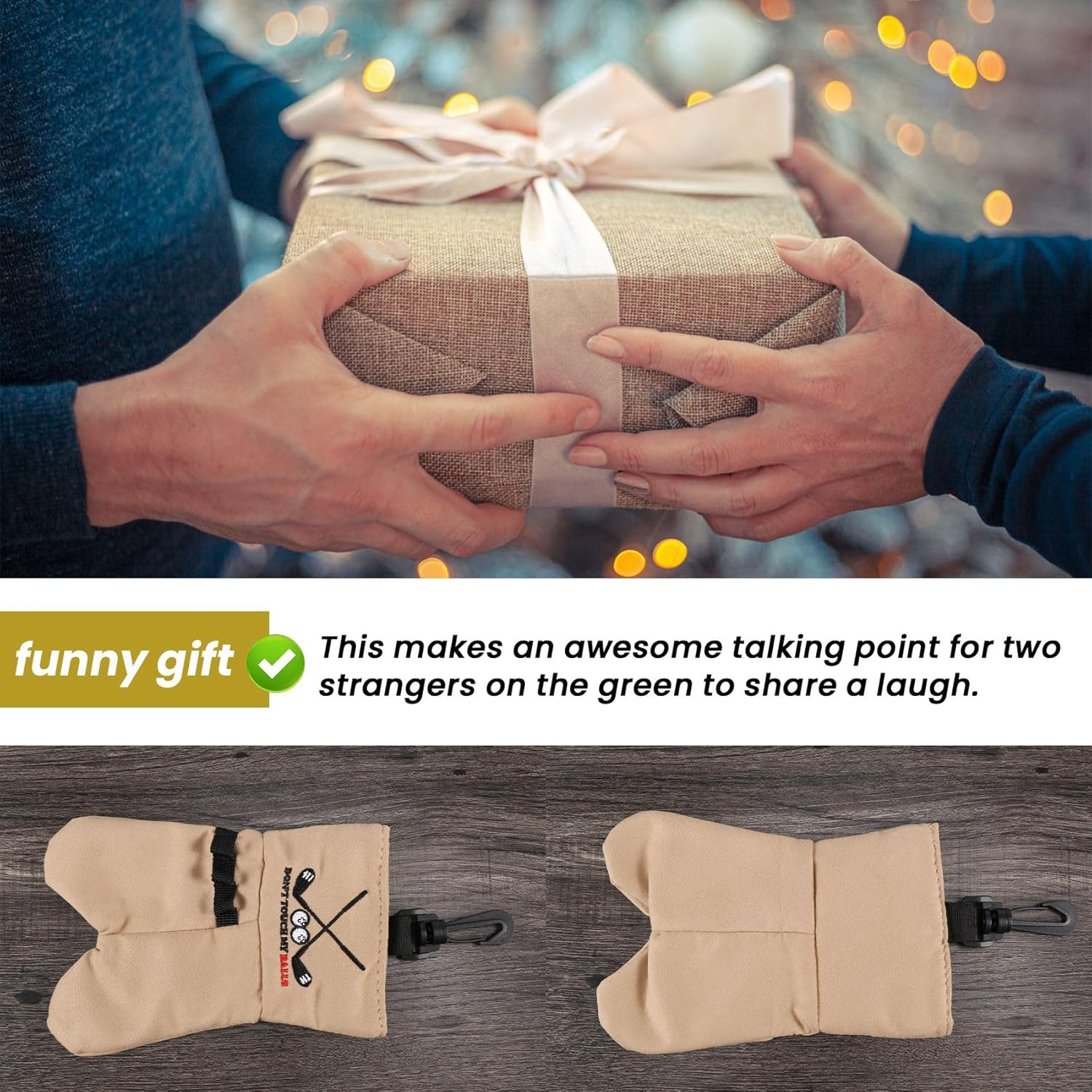 Yieidui Golf Ball Storage Bag Holder This Funny Golf Gift Is Sure to Make a Laugh Store Your Golf Accessories Stocking,Brown image number 1