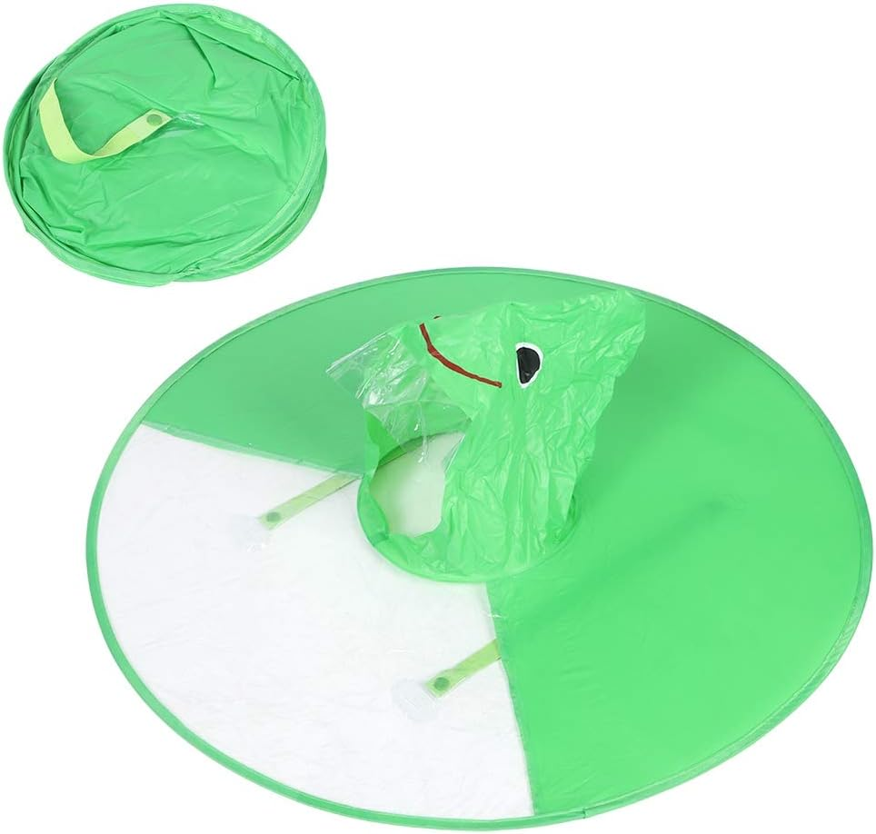 UFO Raincoat Kids, Reusable Foldable Kids UFO Rain Umbrella Hat with Cute Design, Hand Free Foldable Raincoat Cap, Kids Rain Wear(Green) image number 5